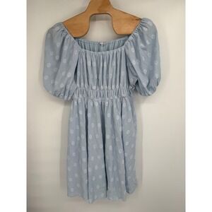 Baltic Born Light Blue Puff Sleeve Midi Dress